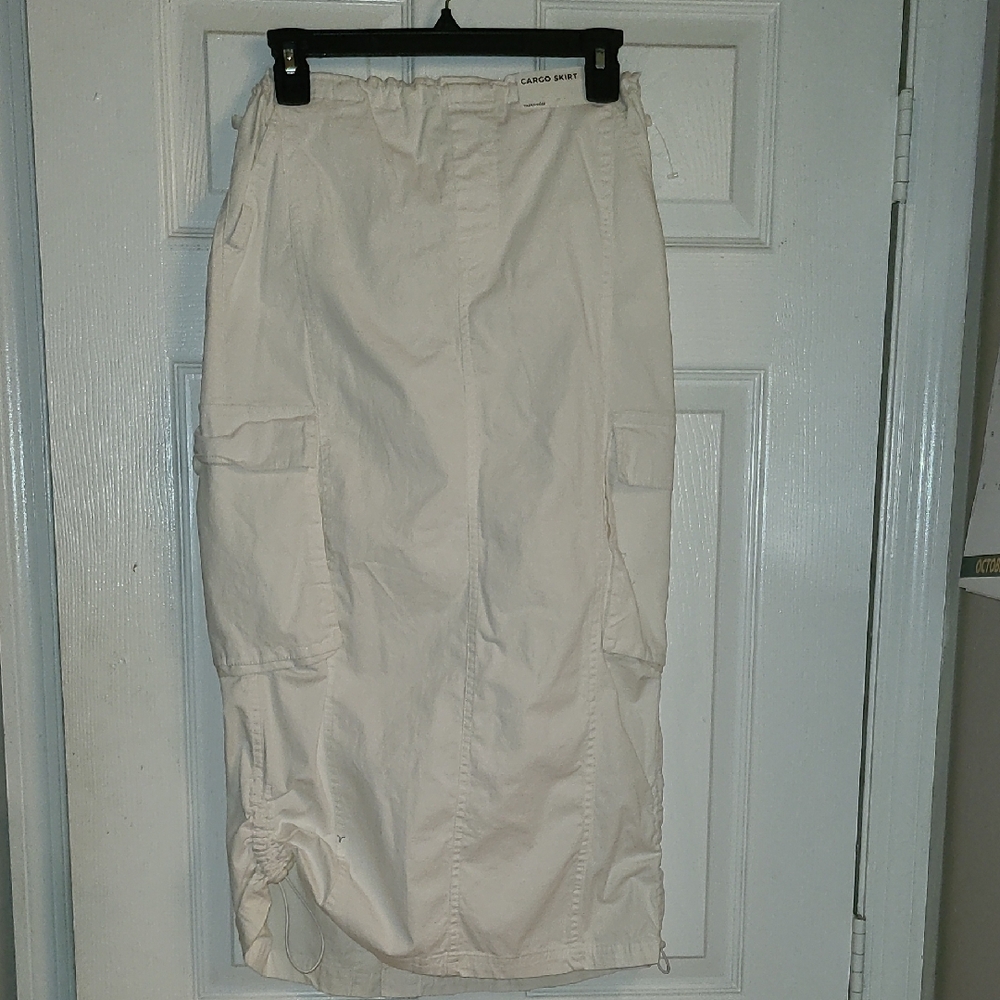 Women's White Cargo Skirt